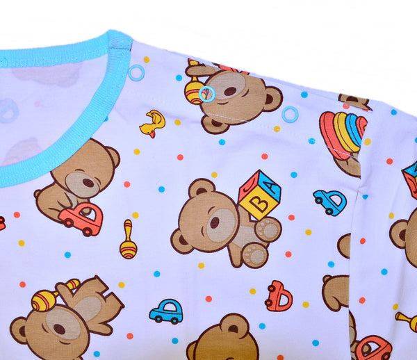 Snap Shoulder Diaper Shirt - Playtime Bears